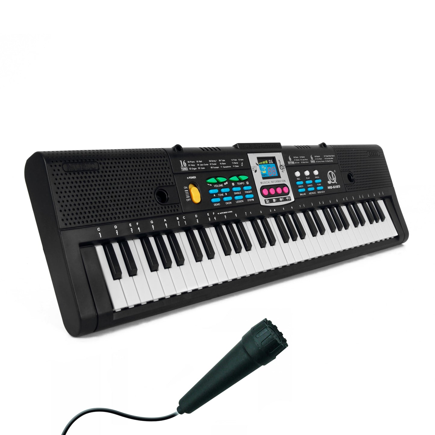 61 Key Electronic Keyboard with Digital Display Screen