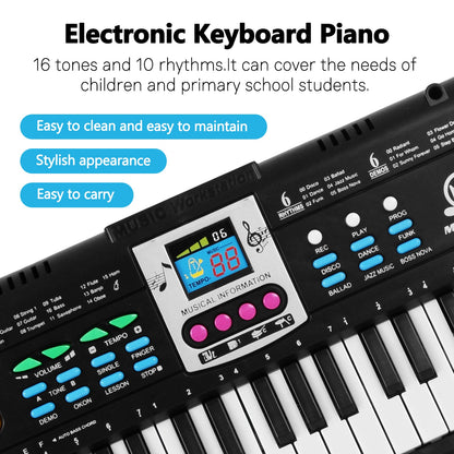 61 Key Electronic Keyboard with Digital Display Screen